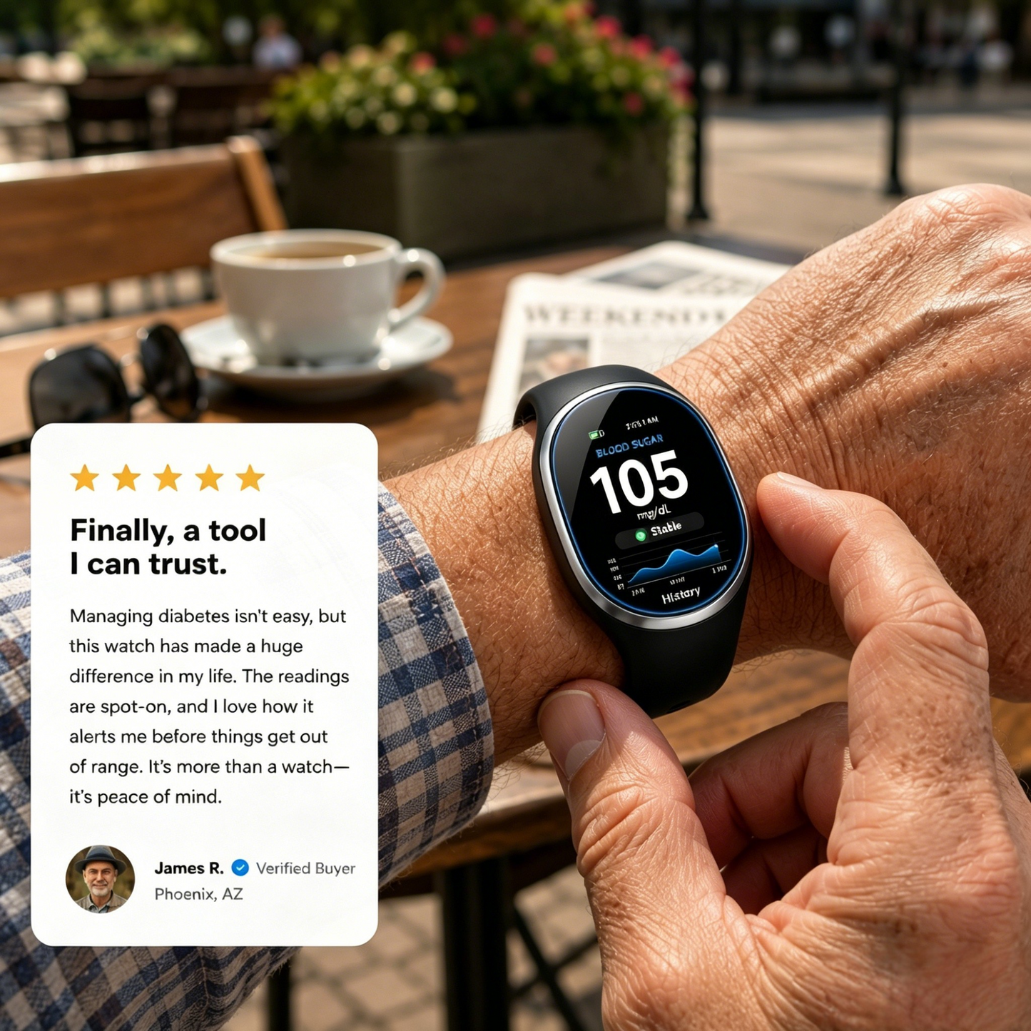 🎉 75% OFF Launch Offer🏆Aurora Tech™ Wrist Biotracker | 99.13% Accuracy • Non-Invasive Technology